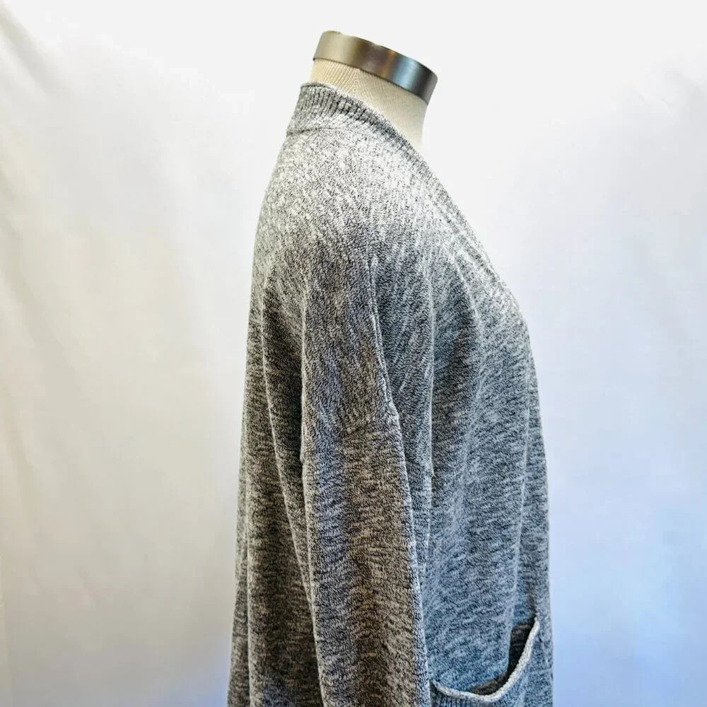 MADEWELL Women Long Sleeve Pockets Gray/White Cardigan Sweater Size Medium - Picture 7 of 11